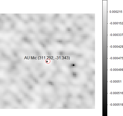 ASKAP radio flux map of Au Microscopii, scheduling block 21373