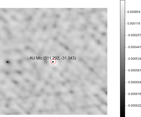 ASKAP radio flux map of Au Microscopii, scheduling block 36300