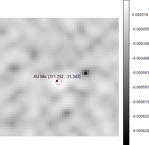 ASKAP radio flux map of Au Microscopii, scheduling block 54320